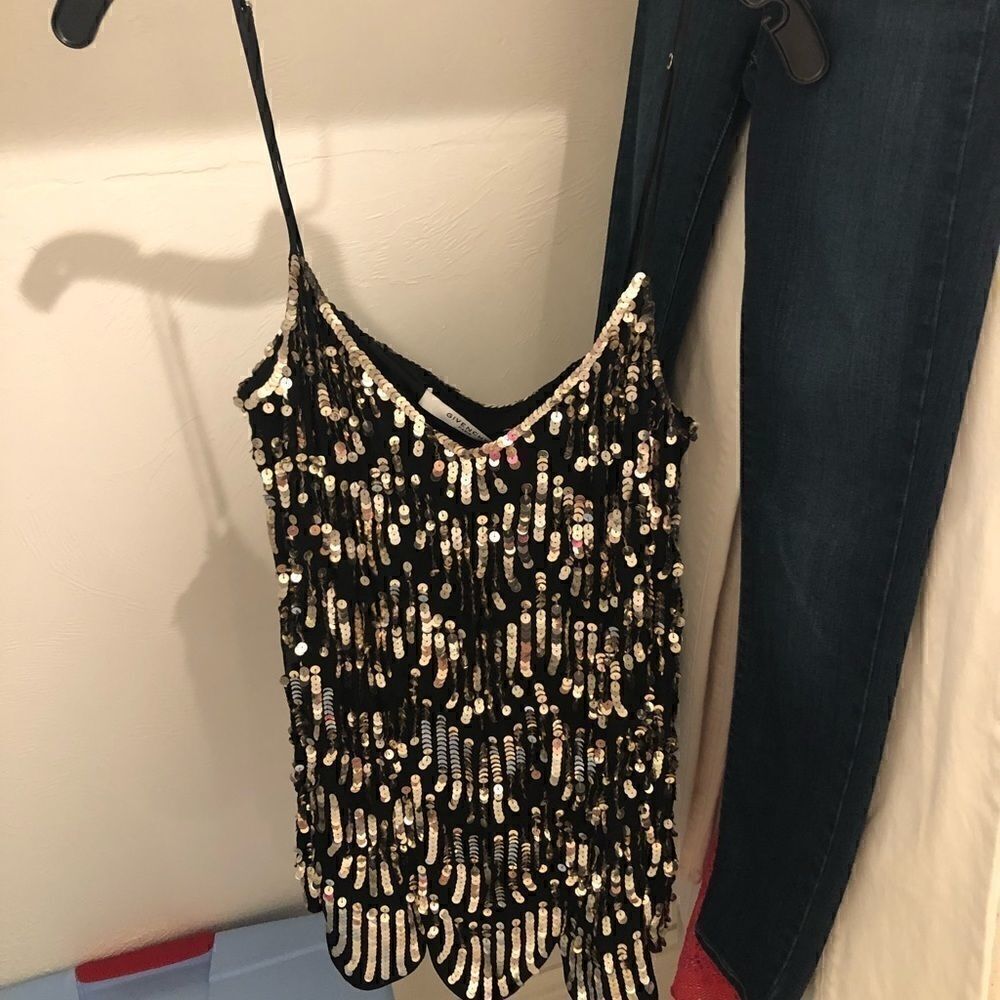 Givenchy black and gold sequin cami NWT sz 38’